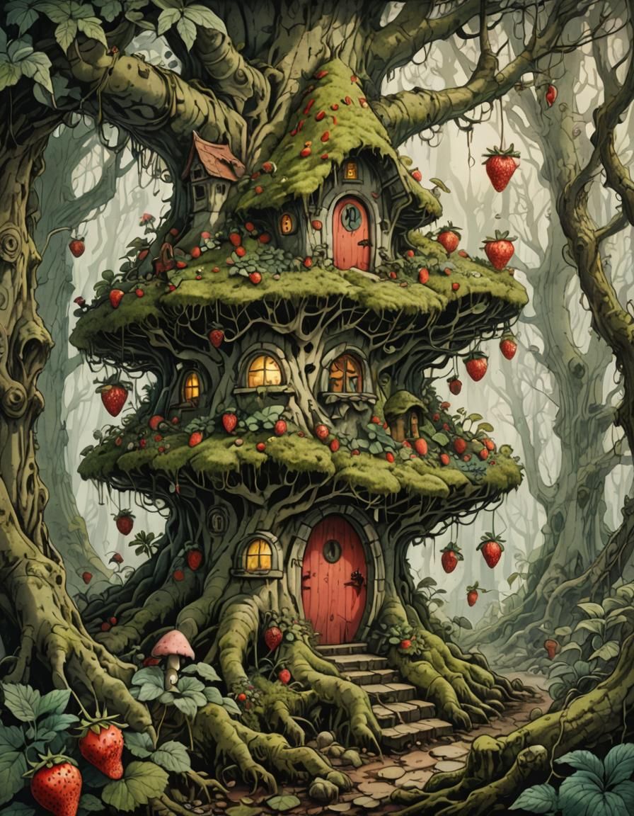 Magical Troll House in Strawberry Tree