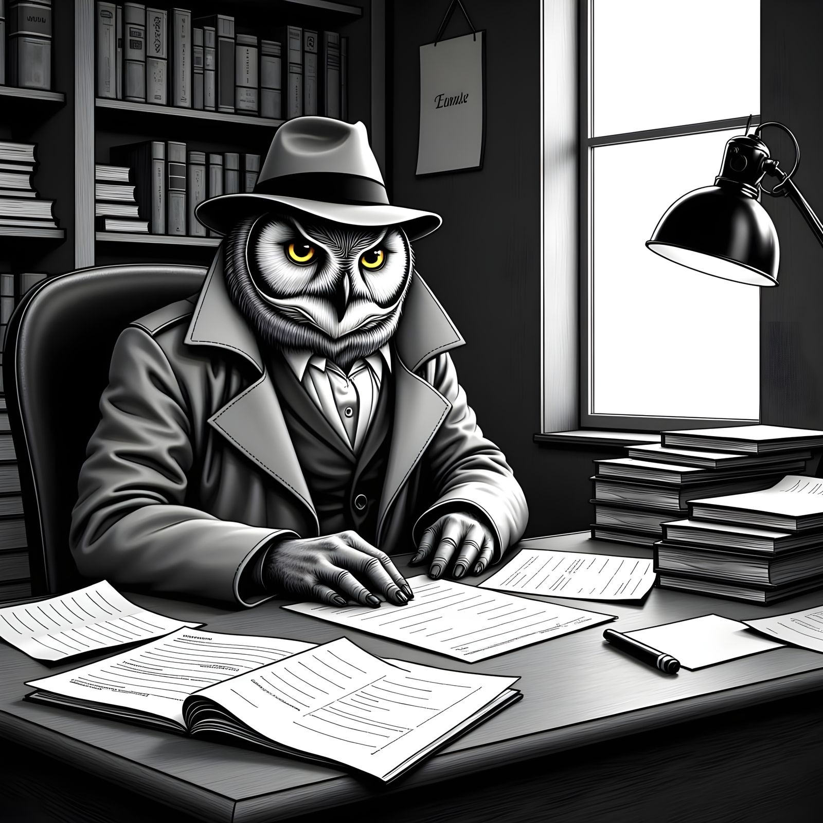 Owl and Hound: Private Eyes with Exaggerated Limbs