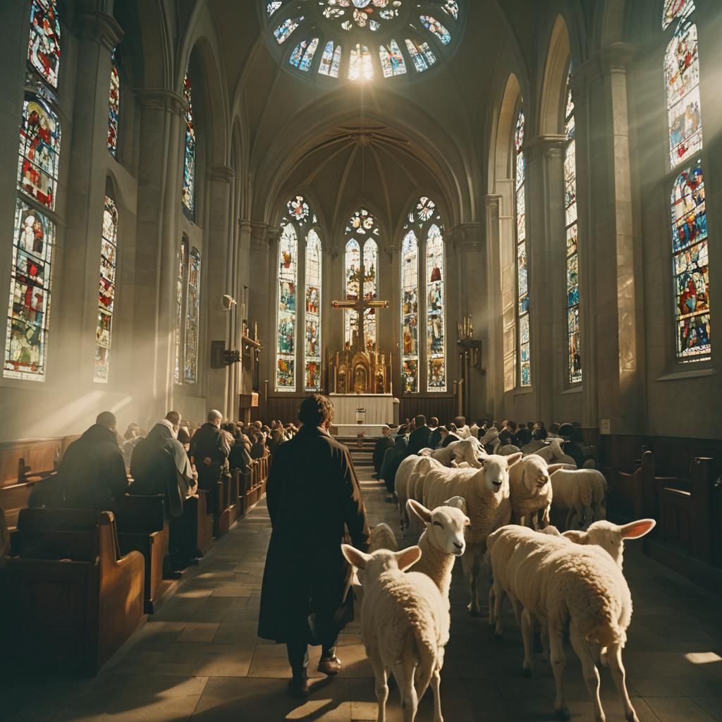 Lamb of God Descends: A Cinematic Film Still