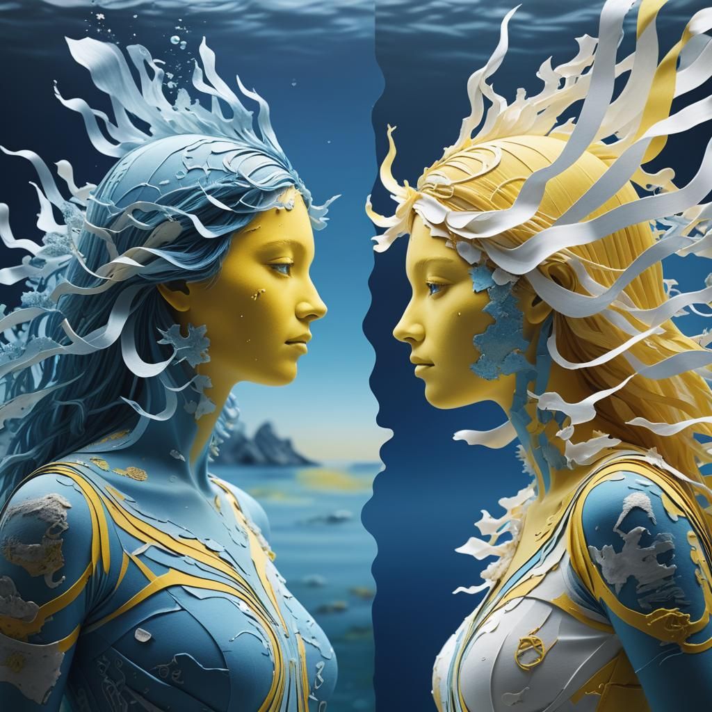 Hyperrealistic Double Exposure Face with Zodiac Signs