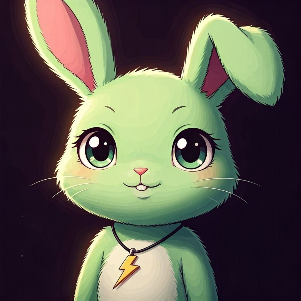 Manga-Inspired Rabbit Girl with Vibrant Jewelry