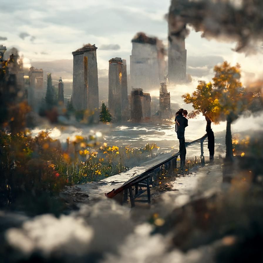 Golden Hour Cityscape: Sunset Serenity