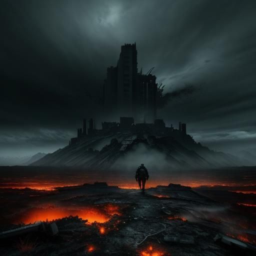 Apocalyptic Wasteland: A Cinematic Film Still