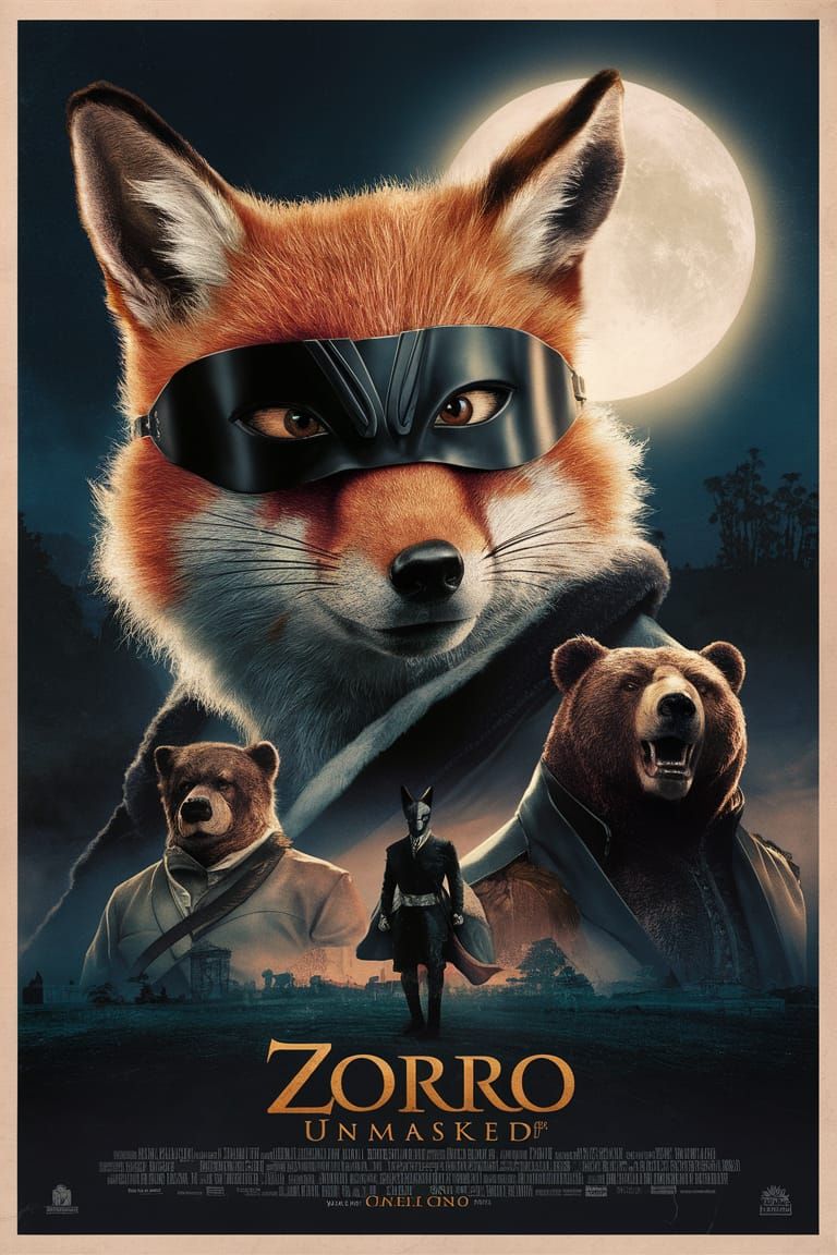 Zorro Unmasked Movie Poster in Constructivist Art Style