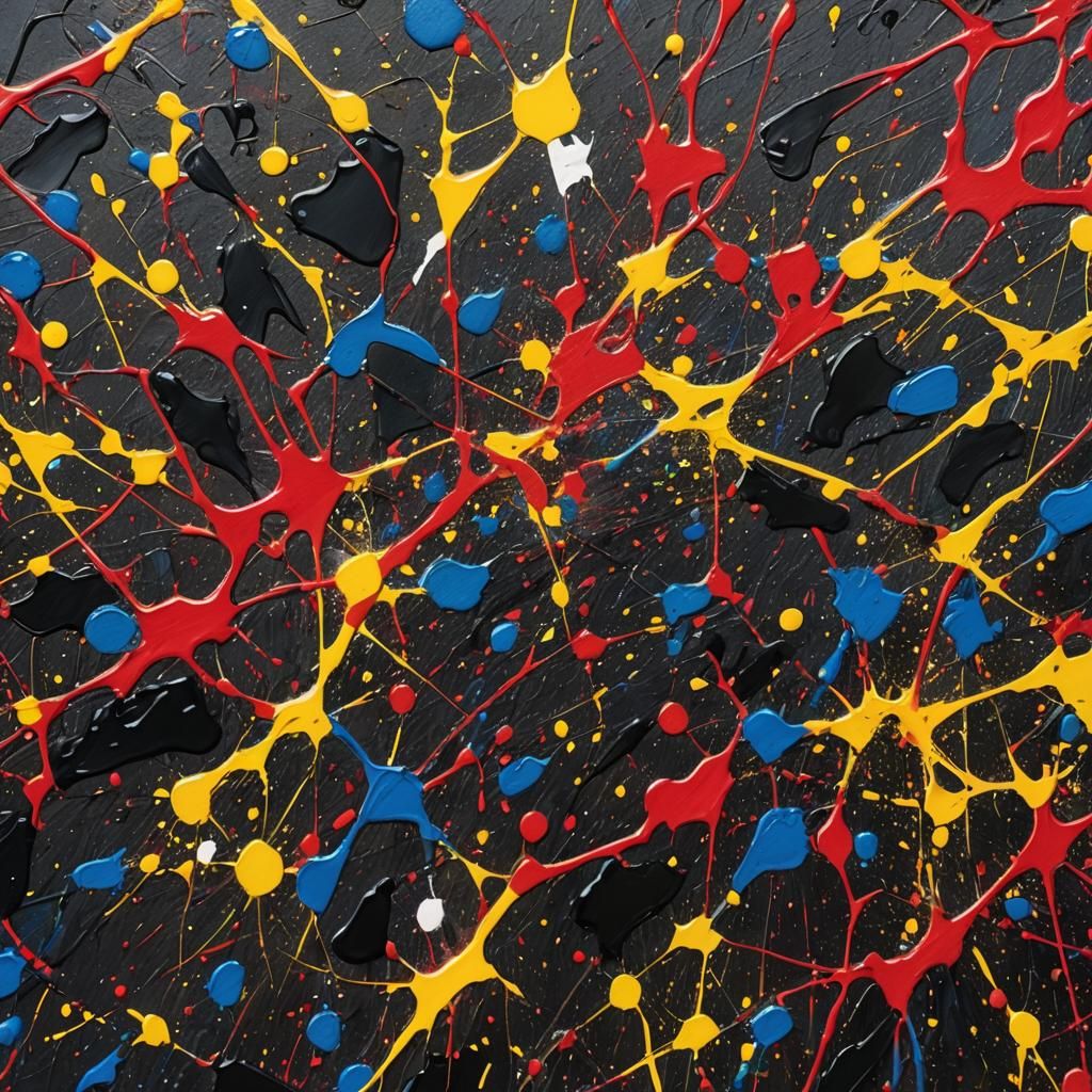 Abstract Expressionism: Paint Splatters on Canvas