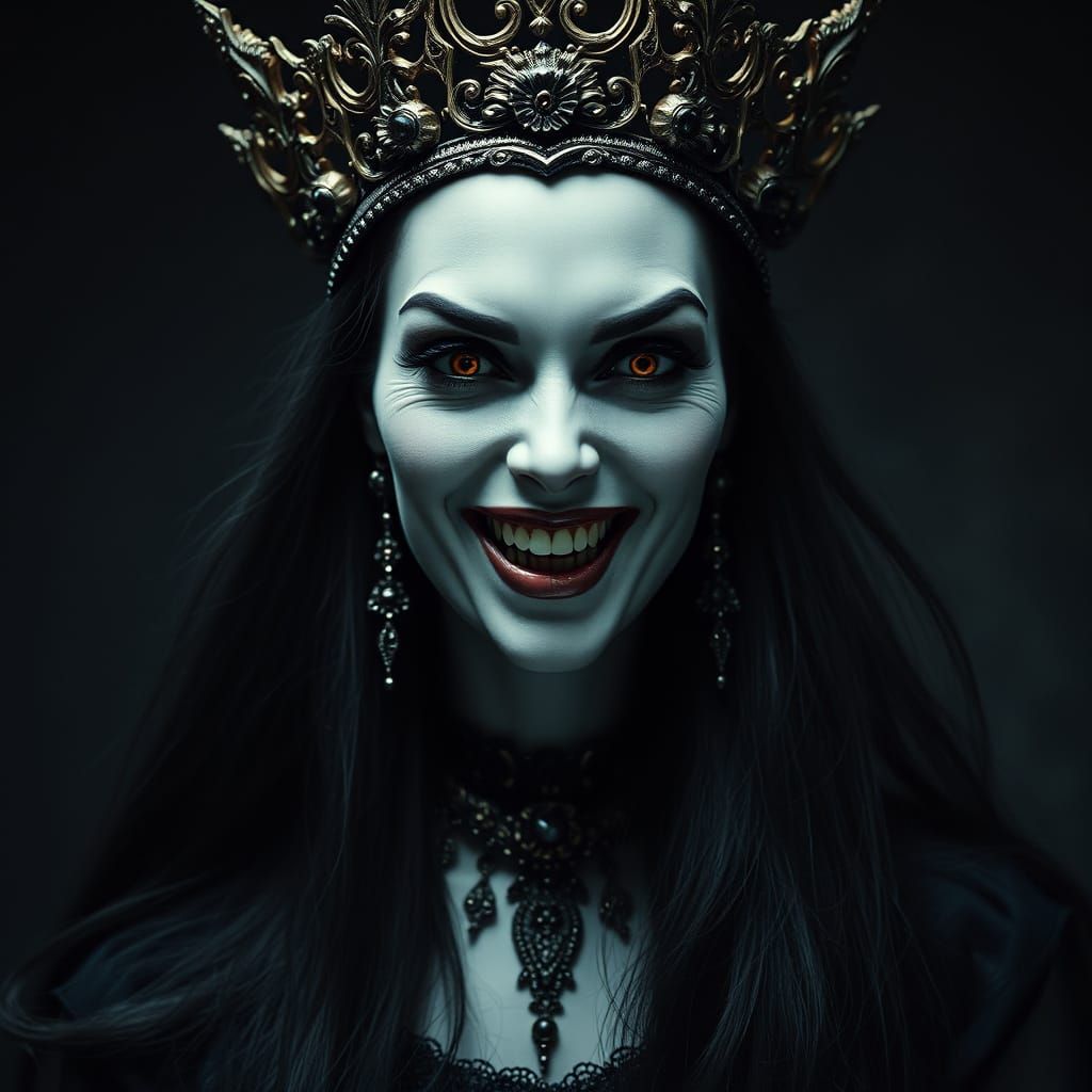 Ethereal Vampire Queen in Dark, Cinematic Glory