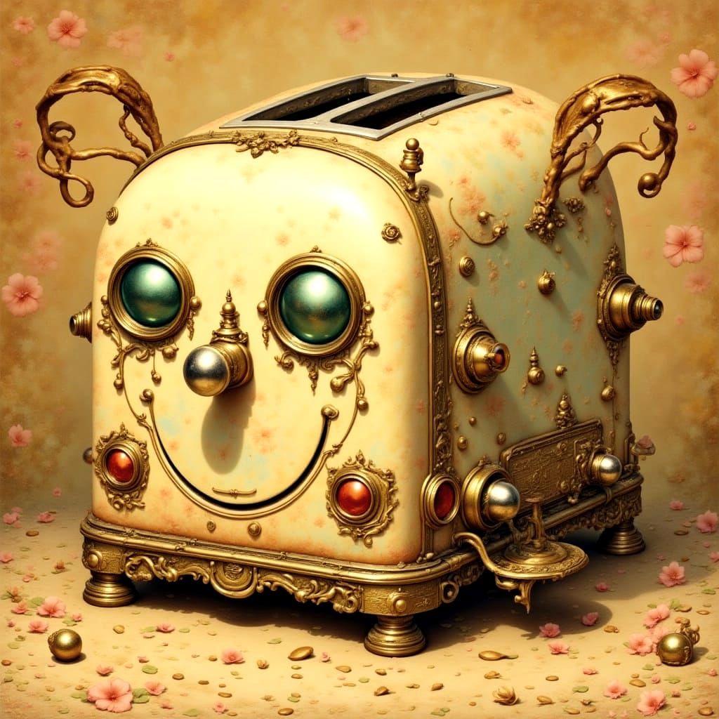 Whimsical Japanese-Style Toaster Face