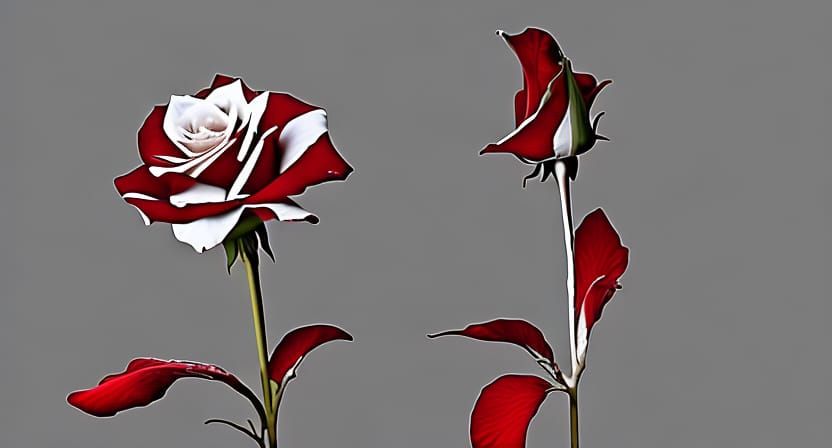 White Rose Dripping Blood: Digital Illustration