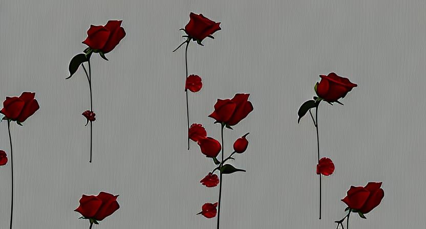Elegant White Rose Dripping Crimson Blood