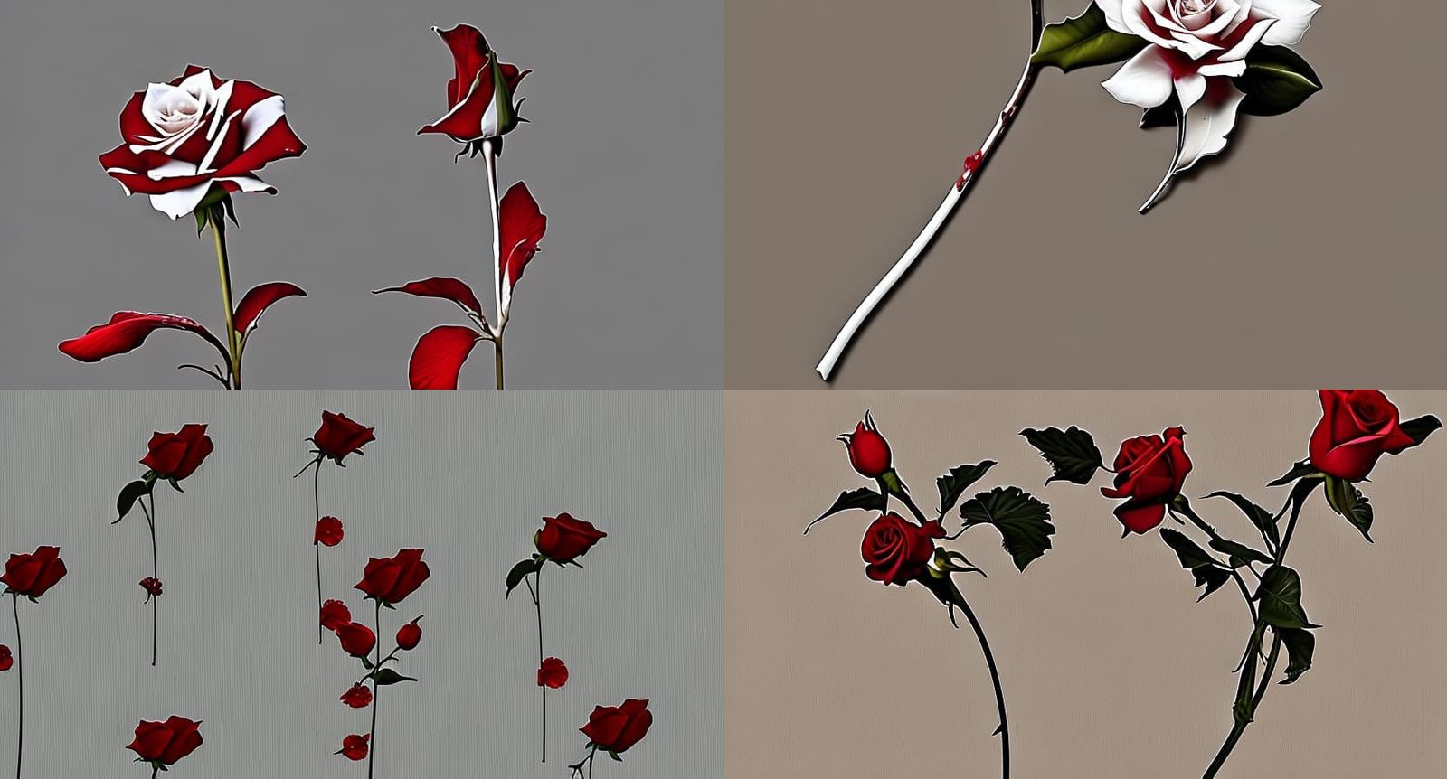 Elegant White Rose Dripping Crimson Blood