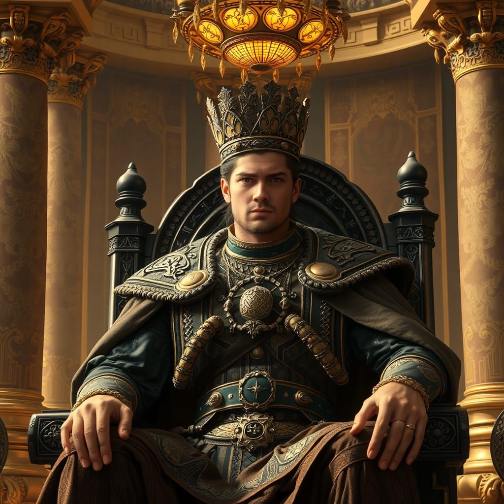 The young king of Norn in his throneroom