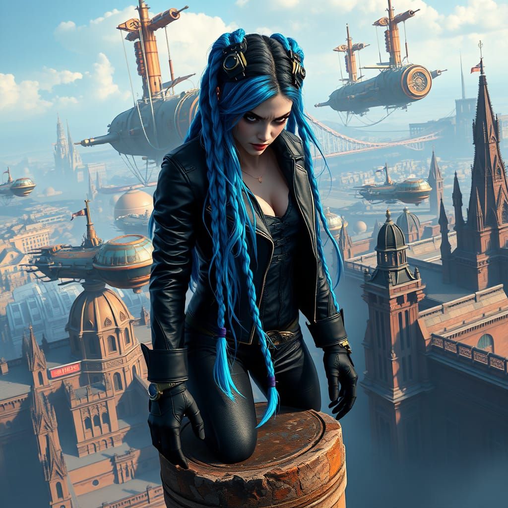 Rebellious Riot Grrrl Icon Defies Authority in Futuristic St...