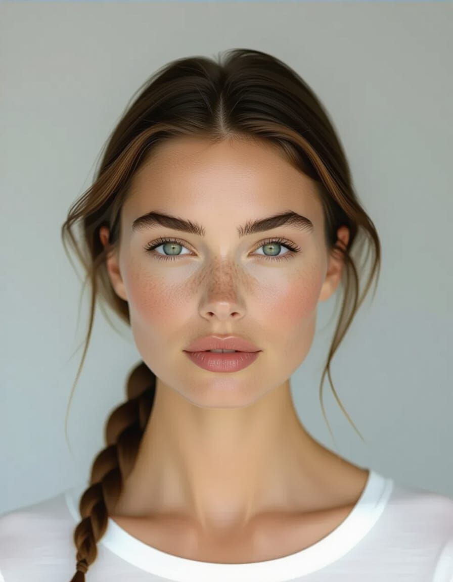 Scandinavian Beauty: Confident Woman with Luminous Skin & De...