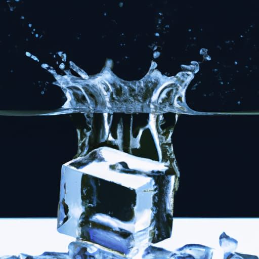 Frozen Water Cube Splash in Motion