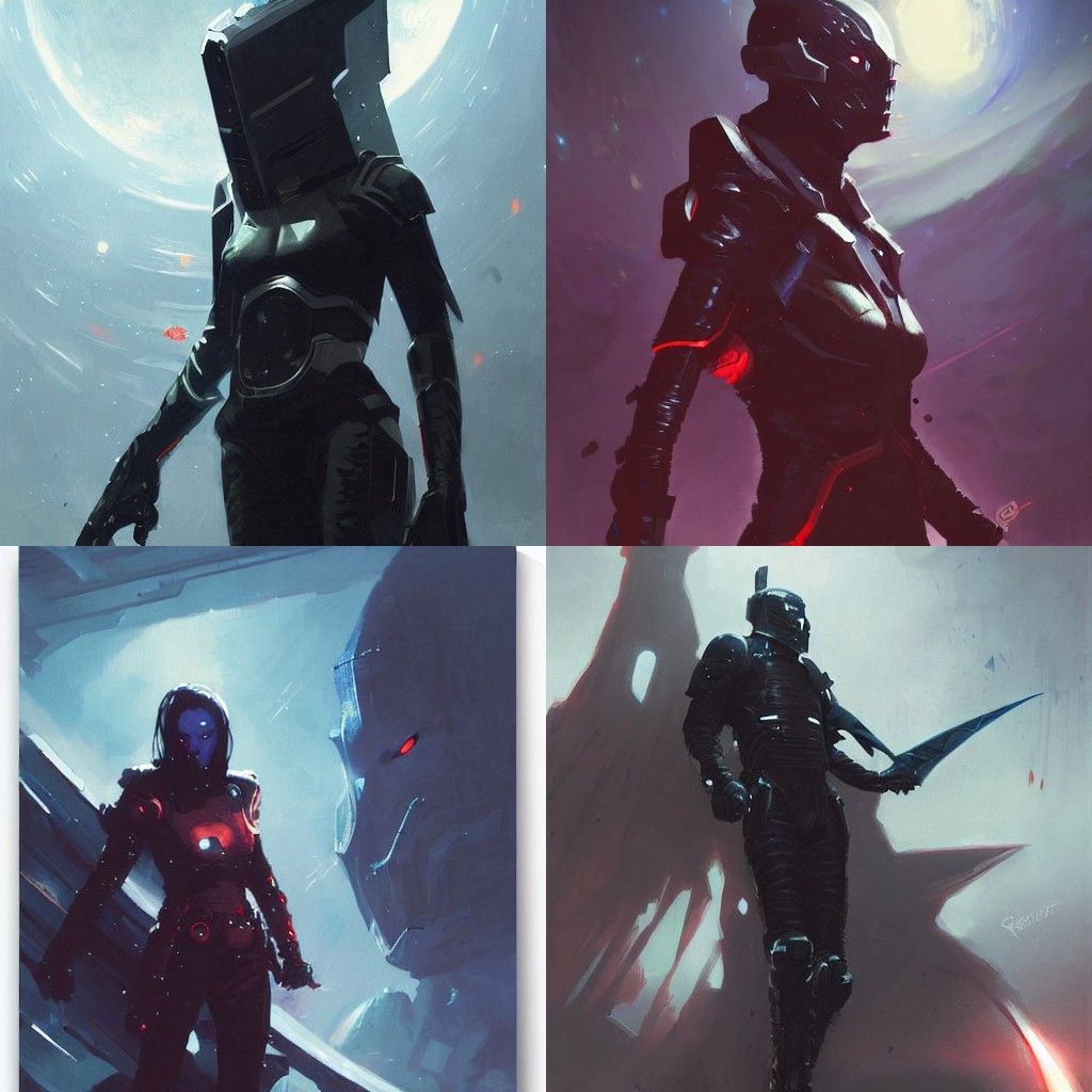 Sinister Space Rogue Knight Digital Painting