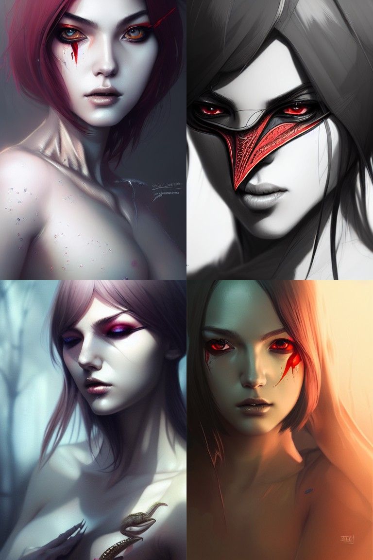 Elegant Lizard-Woman Portrait in Digital Illustration