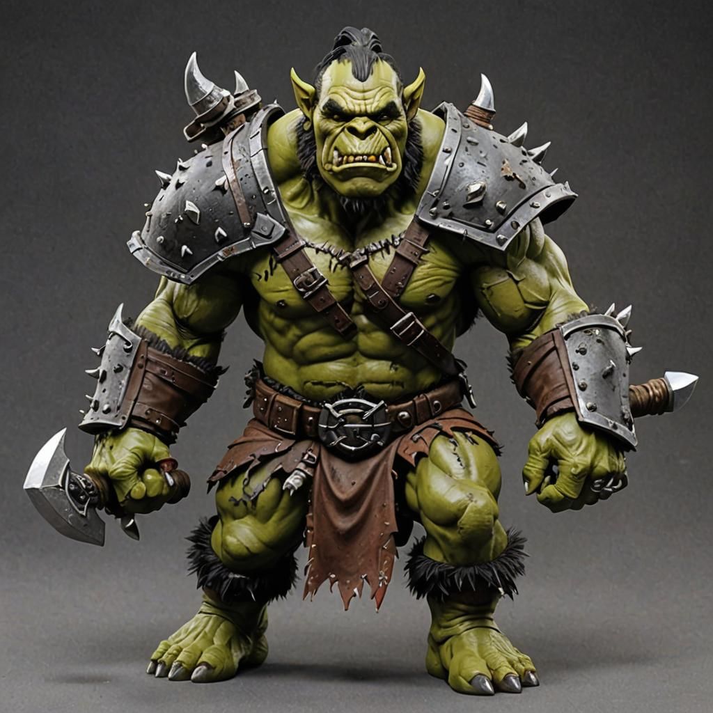 Orc Warrior Toy Figure Digital Painting