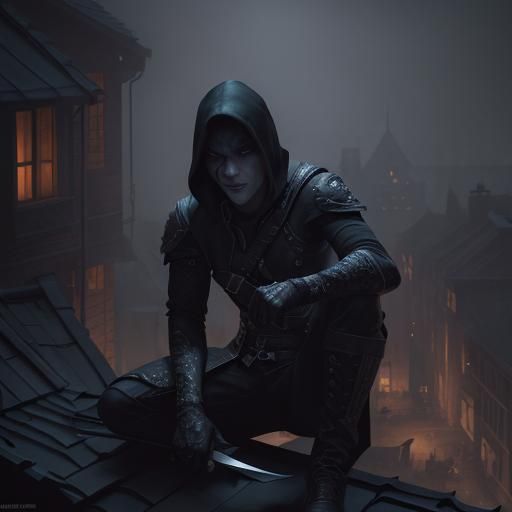 Hyperrealistic Thief in Shadows Concept Art