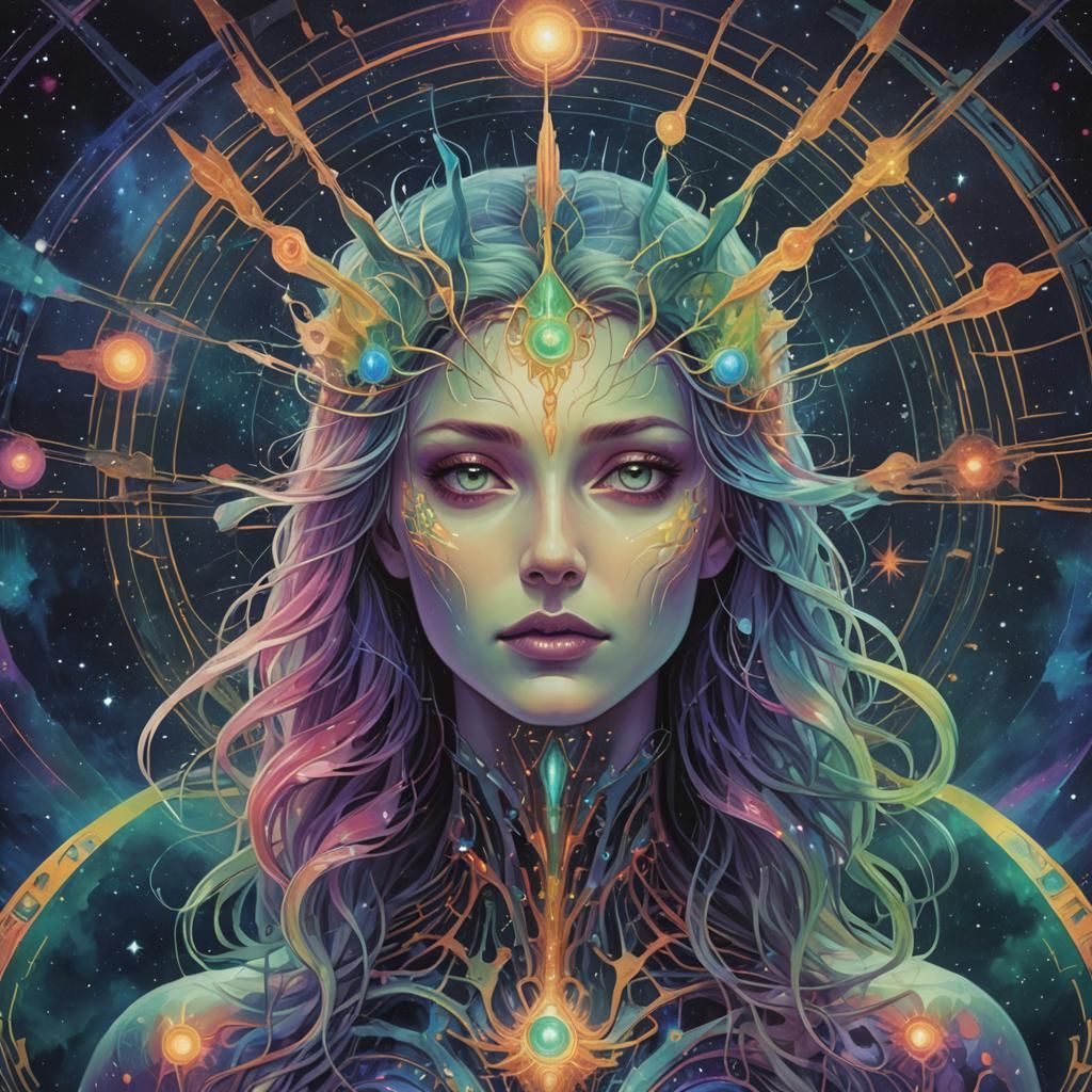 Dystopian Aurora in Neurographic Style