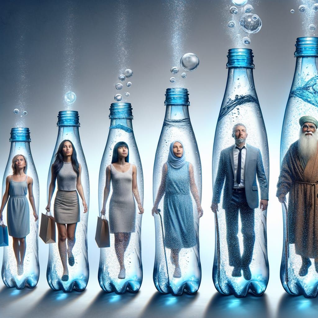 People Magically Transformed into Water Bottles