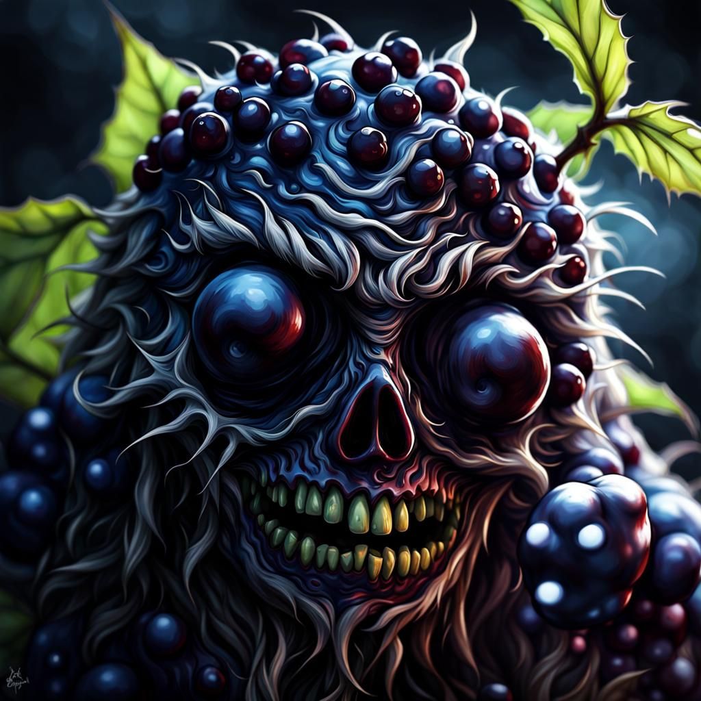 Take a Bite Out of Terror: Blue Berry Black Berry Zombie Creature