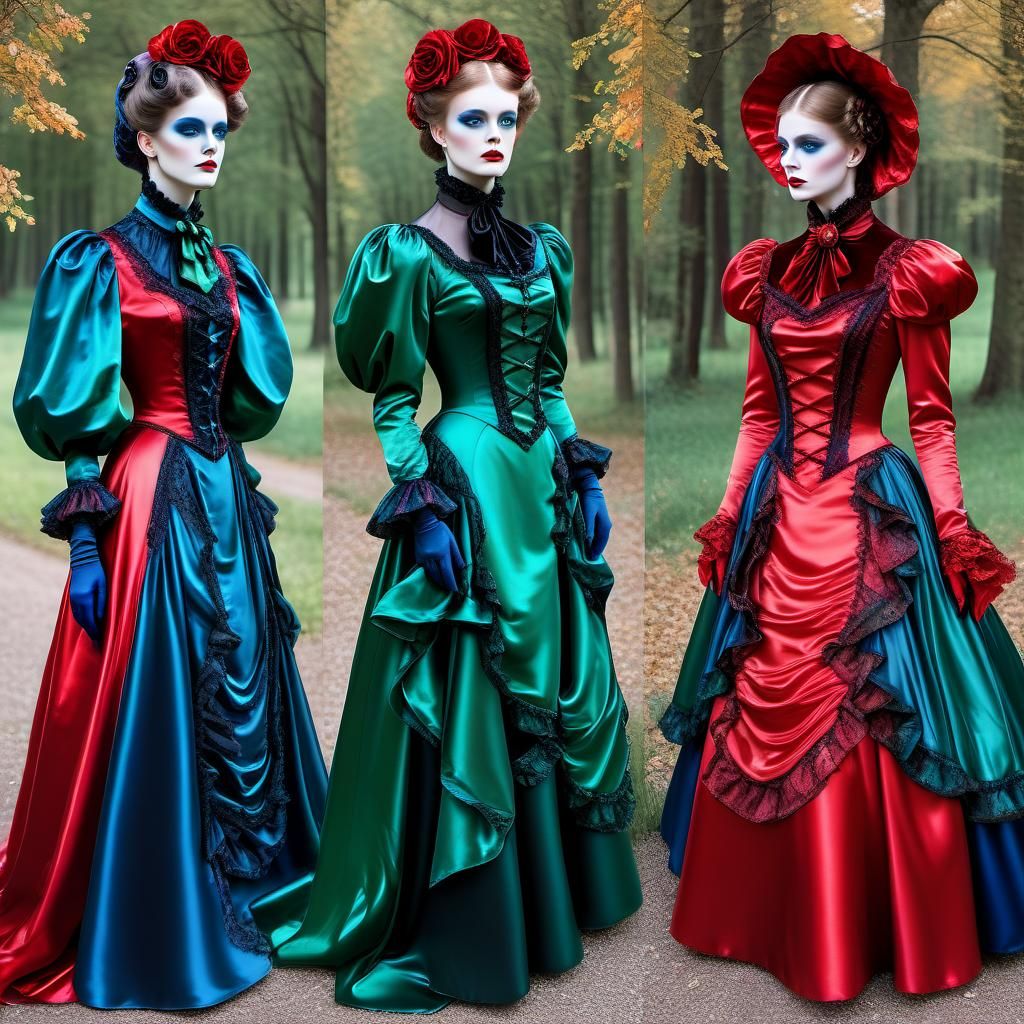 Extravagant Satin Couture in Autumnal Hues