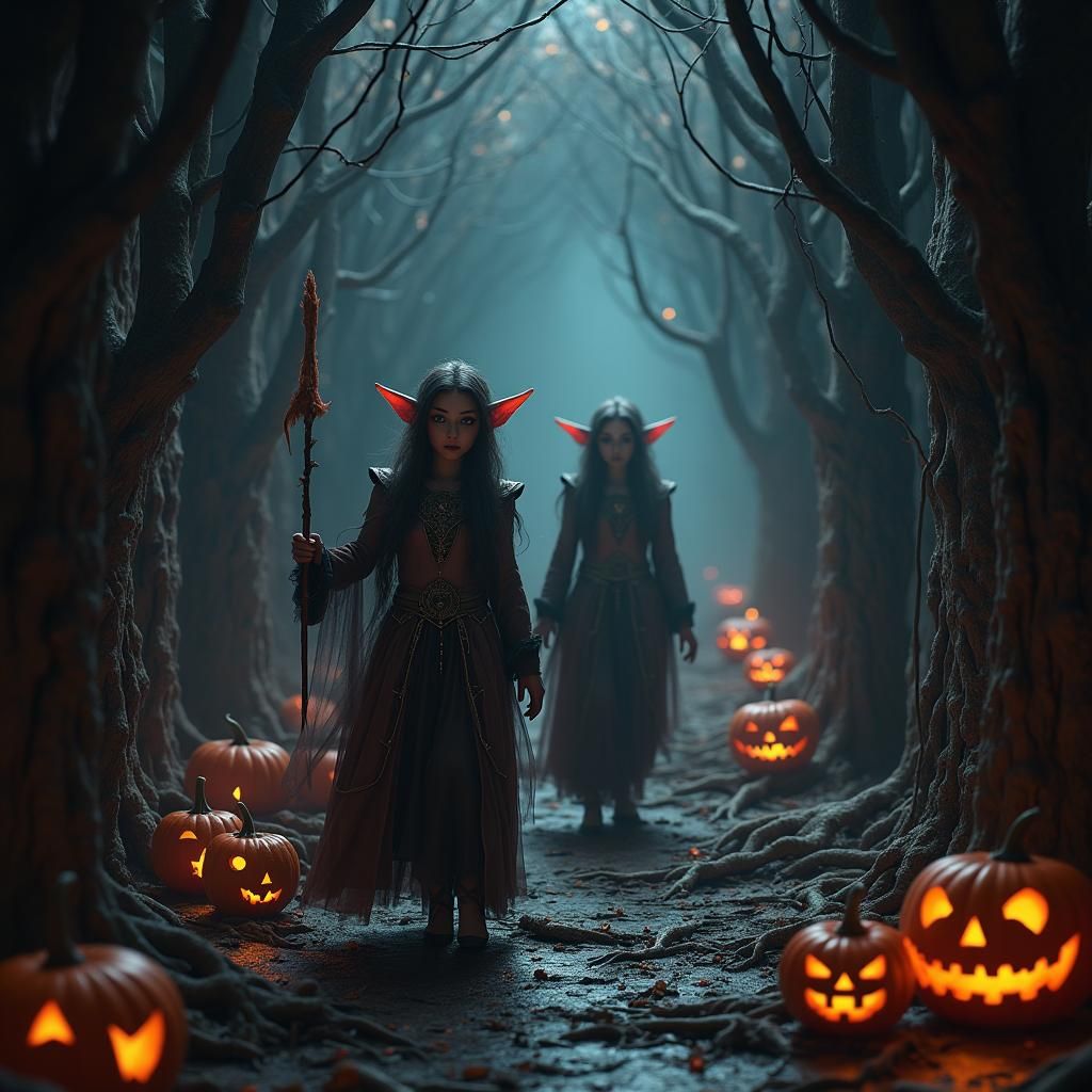 Elves Explore Haunted Mansion on Halloween Night