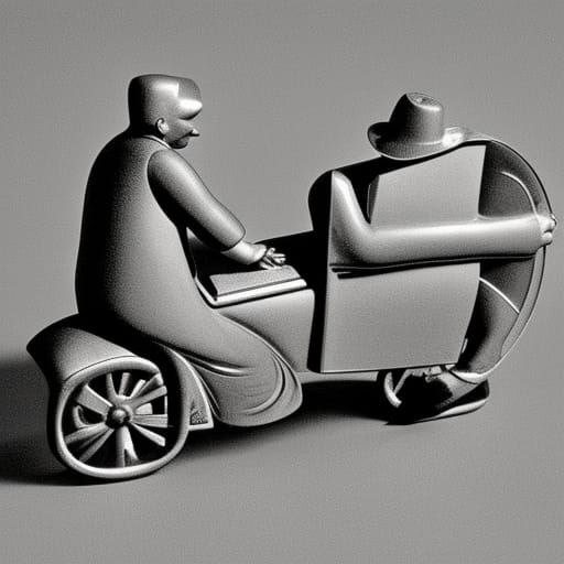 Surreal Ambulance Car in Totalitarian Sun City