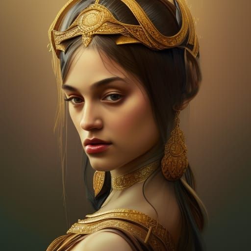 Sita Portrait in Hyperdetailed Art Nouveau Style