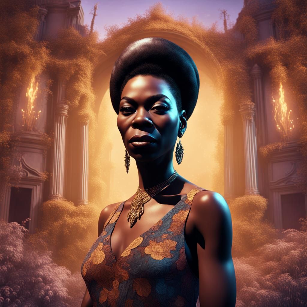 Nina Simone Feeling Good: Detailed Matte Painting