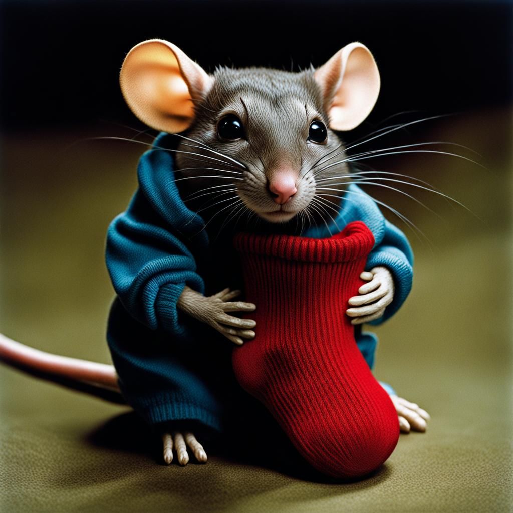 Mouse Hugging Sock: Sci-Fi Realism