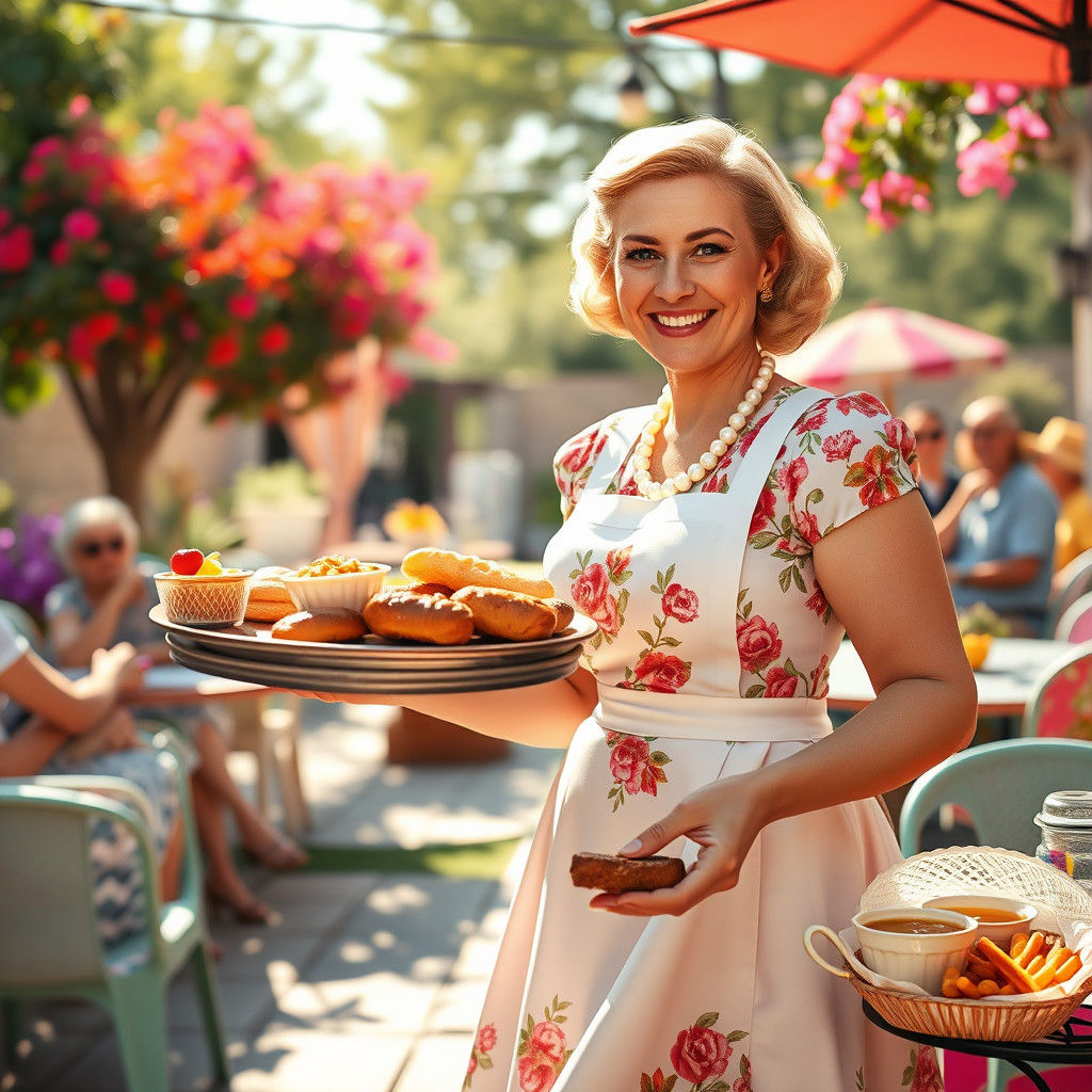 1950s Tradwife Hosts Backyard Barbecue Party