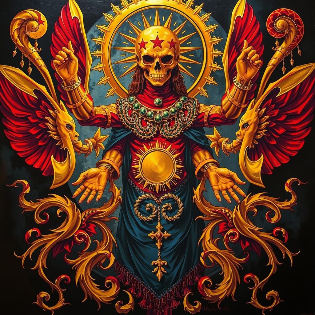 Abstract Swirling Red Forms