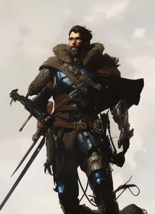 Medieval Adventurer Portrait in Dark Fantasy Style