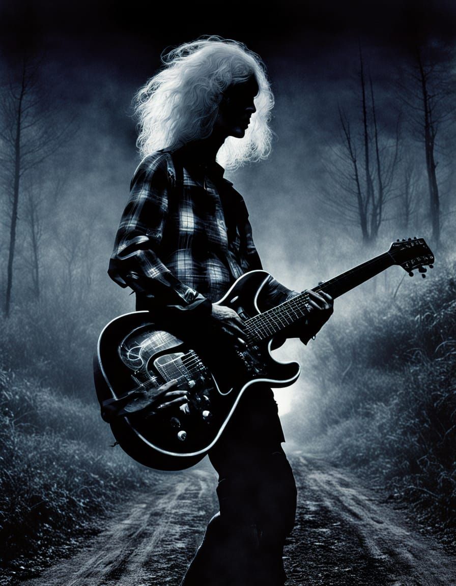 Grunge Jellyfish Rocker Haunts Boreal Moonlit Road