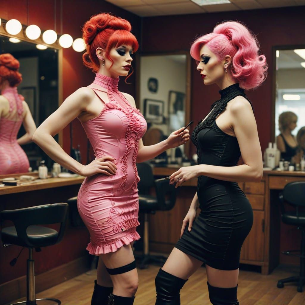Drag Queens in Salon: Double Exposure, Recursive Imagery