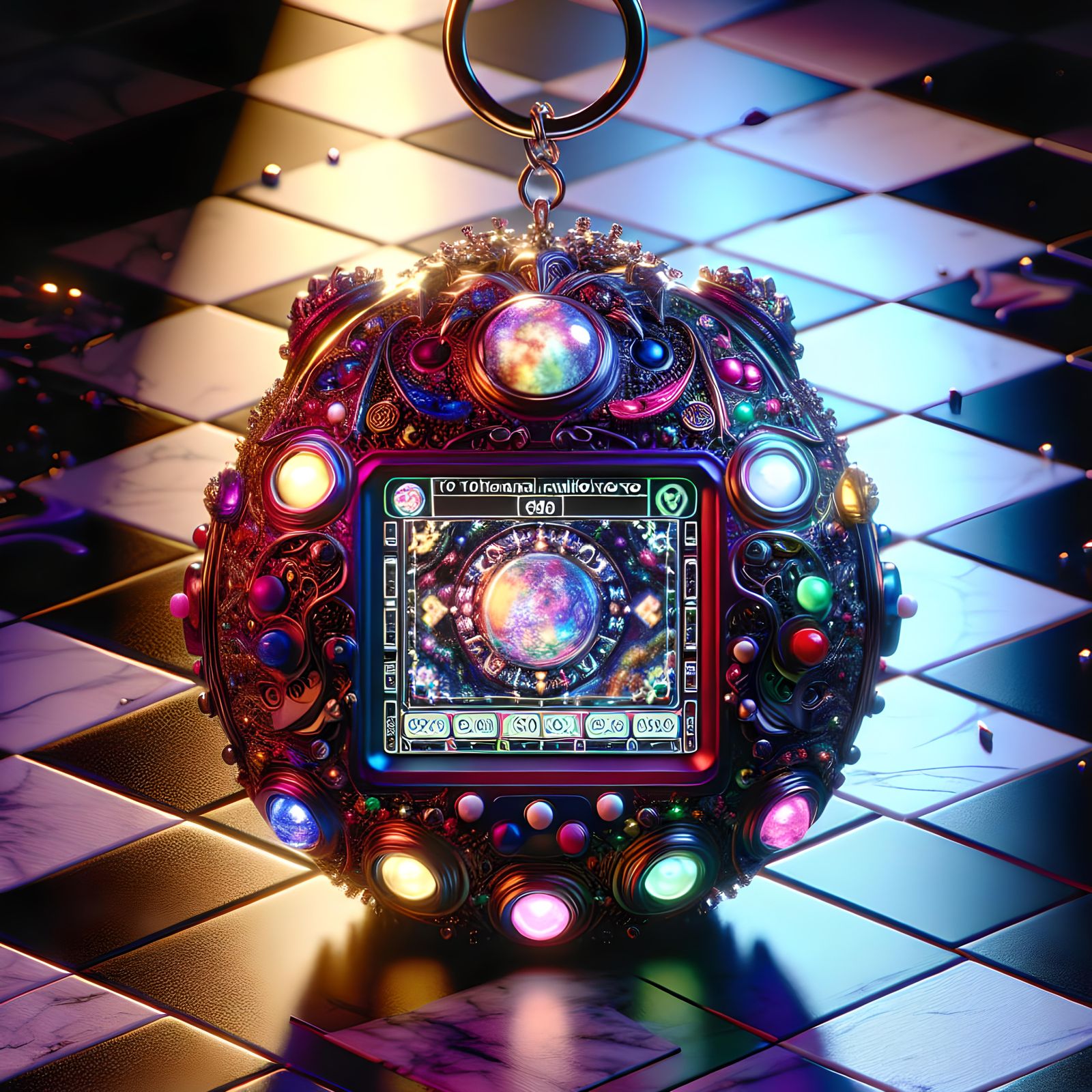 Gorgeous Toy Time Machine with Inner Glow in 3D