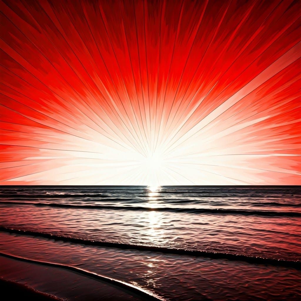 Cubist Jekyll Island Landscape in Rainbow Hues