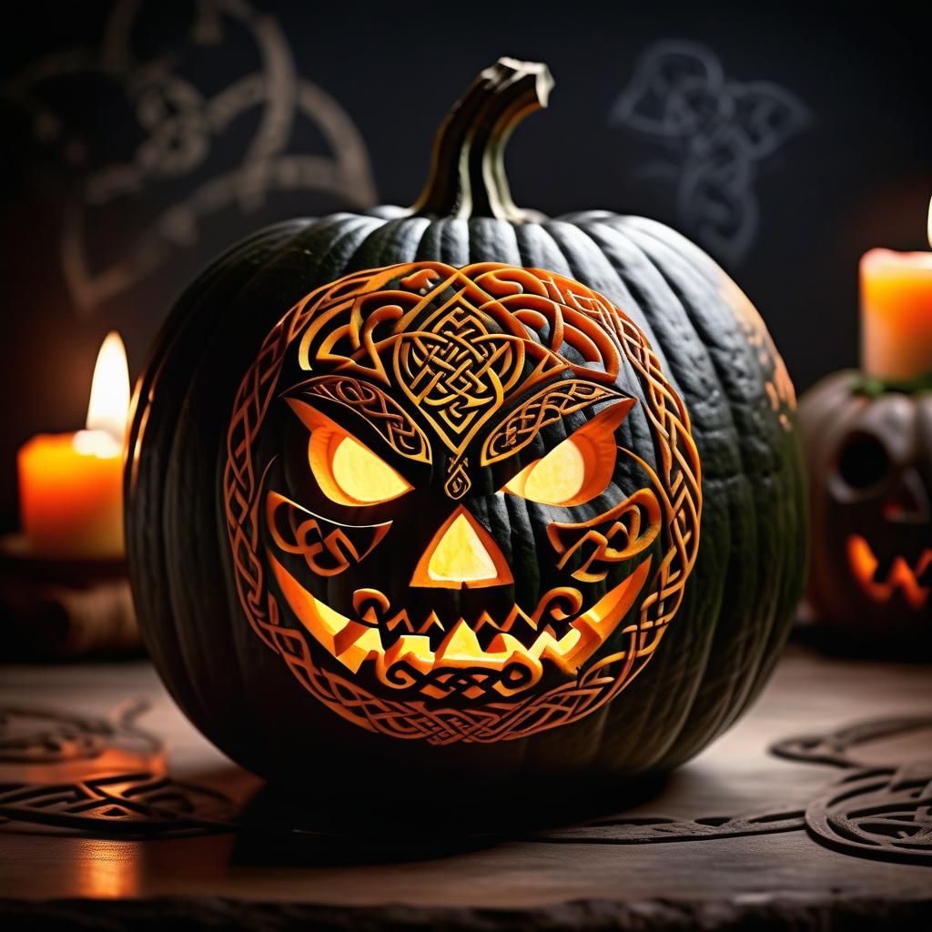 Celtic Knot Pumpkin Carving for Samhain Halloween