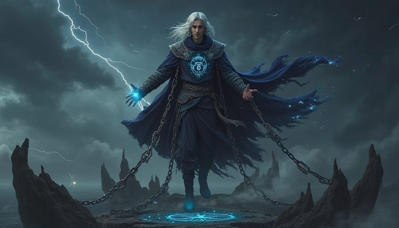 Silver-Haired Sorcerer Bound on Floating Island