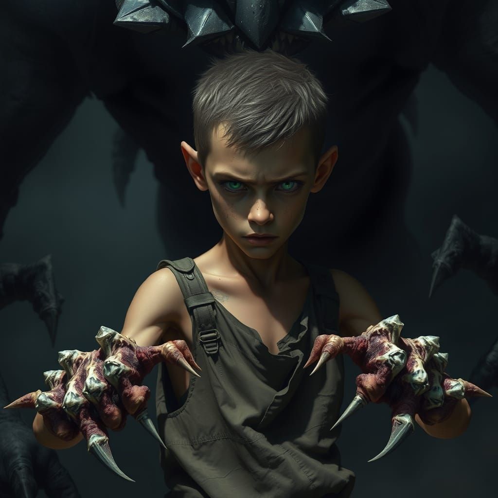 Courageous Young Warrior Confronts Dark Menace in Haunting L...