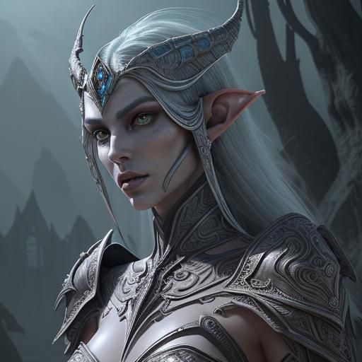 Arcane High Elf in Living Coral Armor