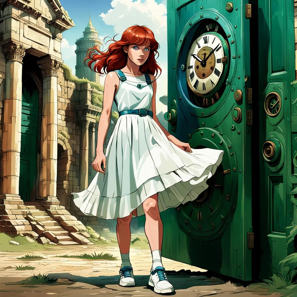 Time Traveler in Comic Book Art Style