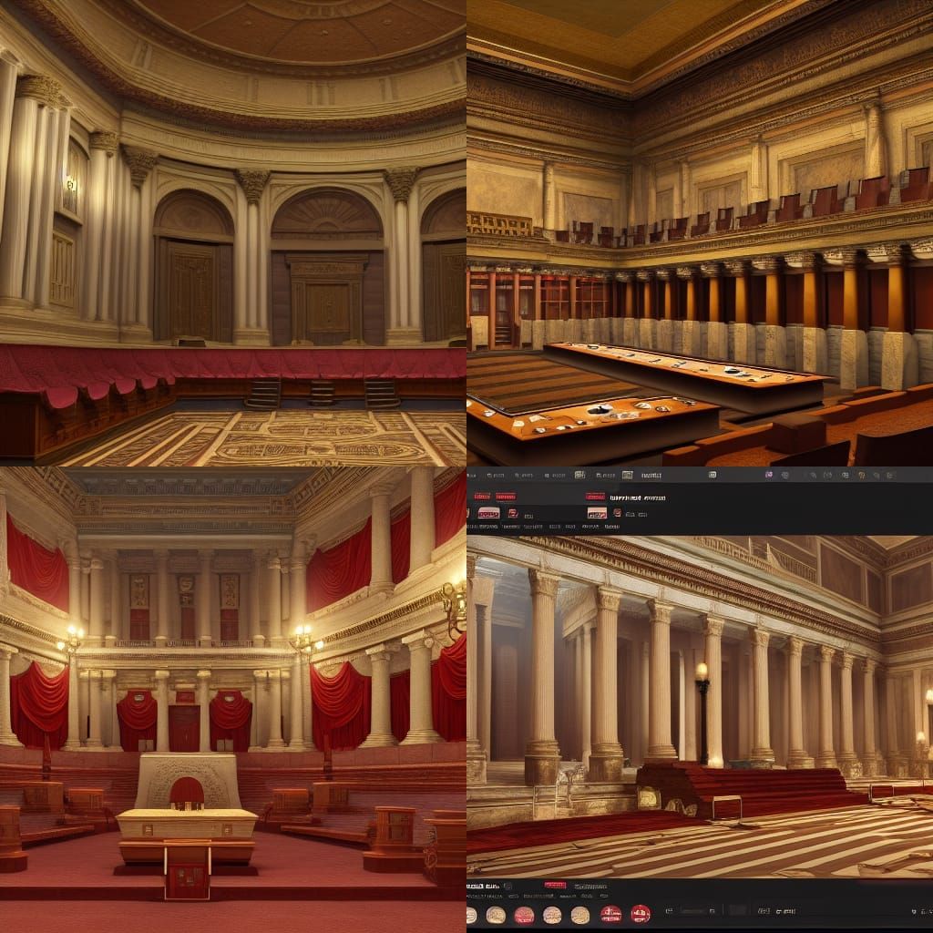 Roman Senate Discussion in Great Classical Hall
