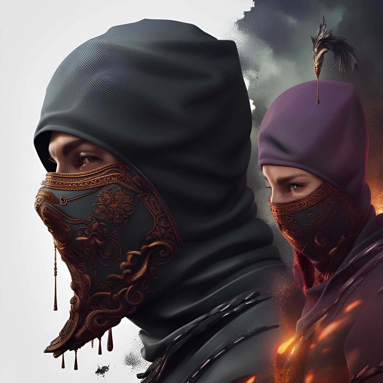 Fantastical Balaclava Concept Art in Detailed Matte Painting