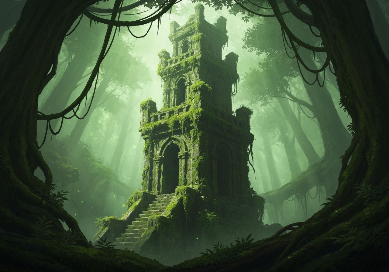 Overgrown Godless Tower is a landmark in The Wildwoods, a su...