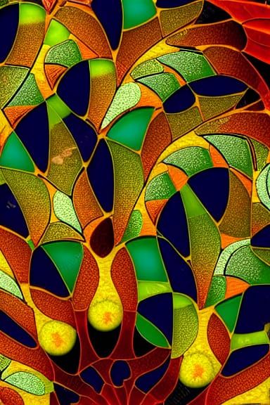 Fractal Autumn Mosaic in Glass