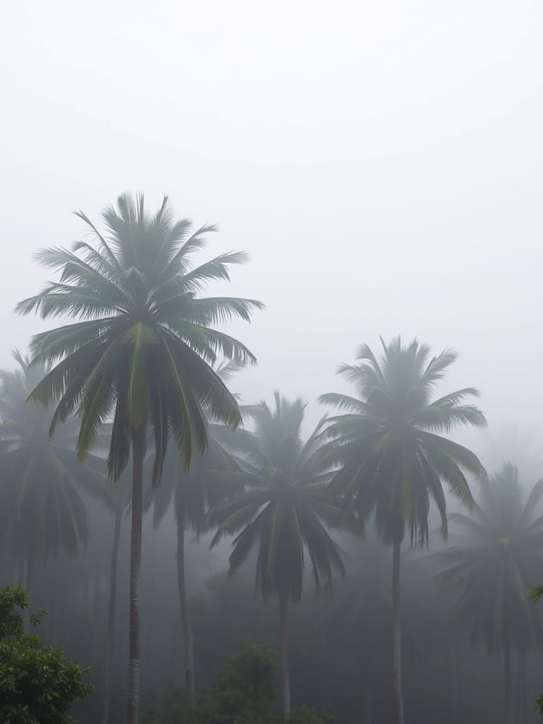Towering Wax Palms in Misty Colombian Landscape