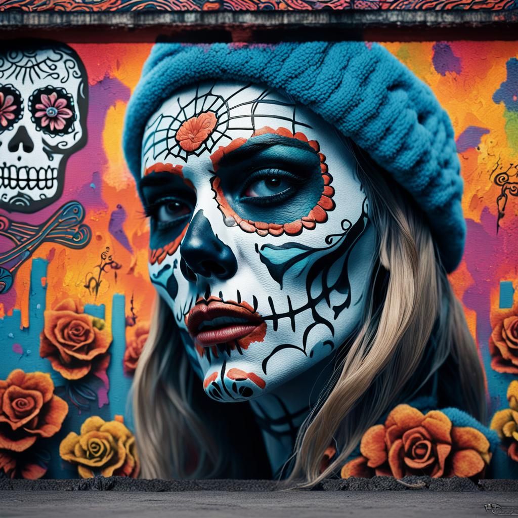 Peyton List Graffiti Portrait in Cinematic Style