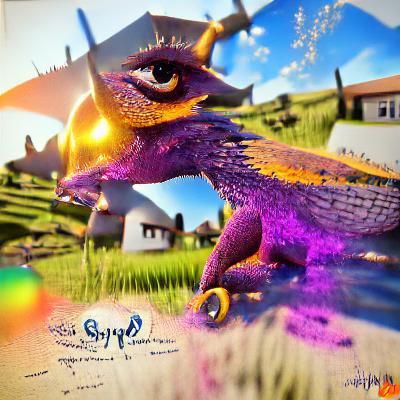 Spyro the Dragon 3D Rendered Art